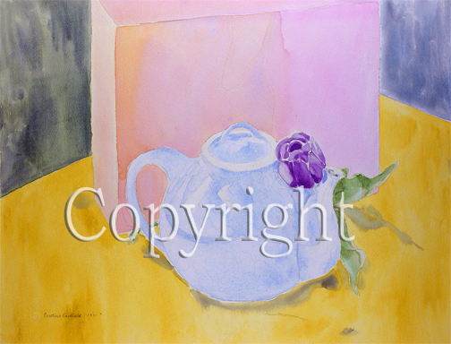 Blue Teapot/Purple Rose